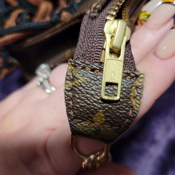 LV Vintage Boho Crossbody or Wristlet with Fringe on Chain - Picture 10 of 16